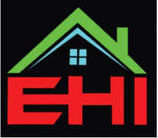 EHI Handyman Services logo featuring a red "EHI" beneath a green and blue house roof icon